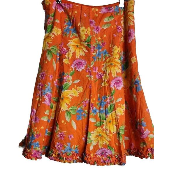 Jones New York Signature Skirt Petite Sz 4P Summer Floral Pleated Ruffles - Picture 2 of 5